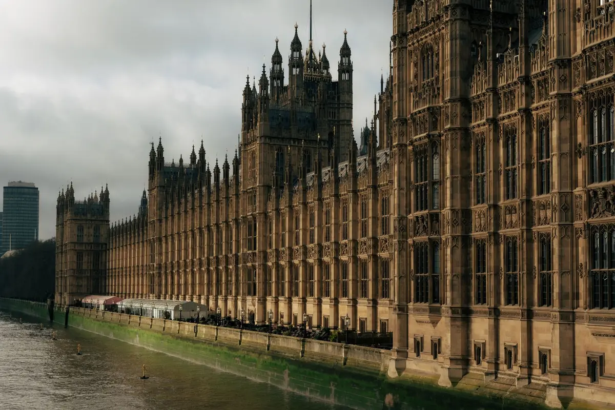 The Palace of Westminster beside the River Thames