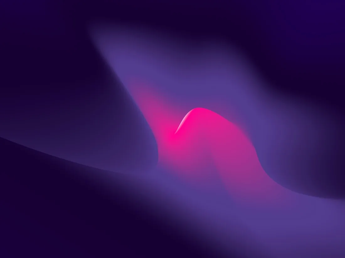 An abstract purple wave lit with pink